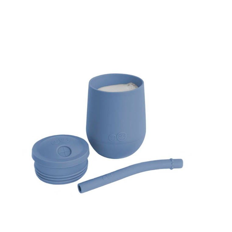 Silikonowy kubeczek ze słomką Mini Cup + Straw Training System 120 ml Indigo /EZPZ