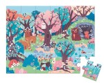 Świecące puzzle z mini-lampką UV Las 24 elementy 3+ / Janod