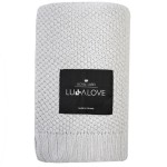 Bambusowy koc 80x100 SZARY -makaronik / Lullalove