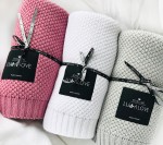 Bambusowy koc 80x100 SZARY -makaronik / Lullalove