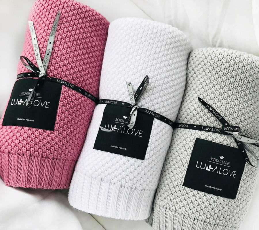 Bambusowy koc 80x100 SZARY -makaronik / Lullalove