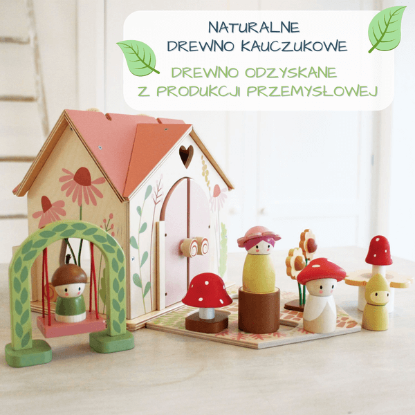 Przenośny, leśny domek z wyposażeniem i laleczkami / Tender Leaf Toys