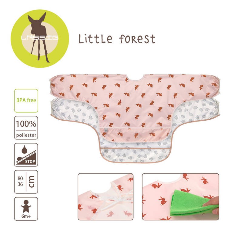 Zestaw śliniaków z długim rękawem 6m+ Little Forest Zajączek /Lassig