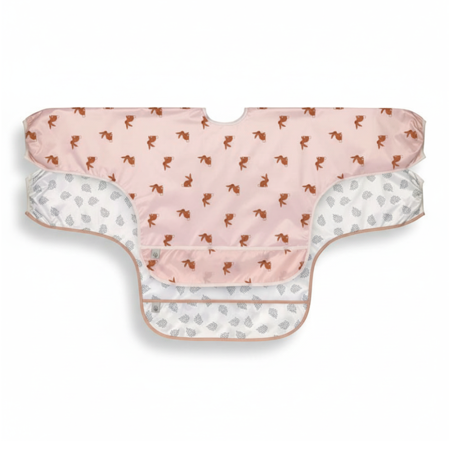 Zestaw śliniaków z długim rękawem 6m+ Little Forest Zajączek /Lassig