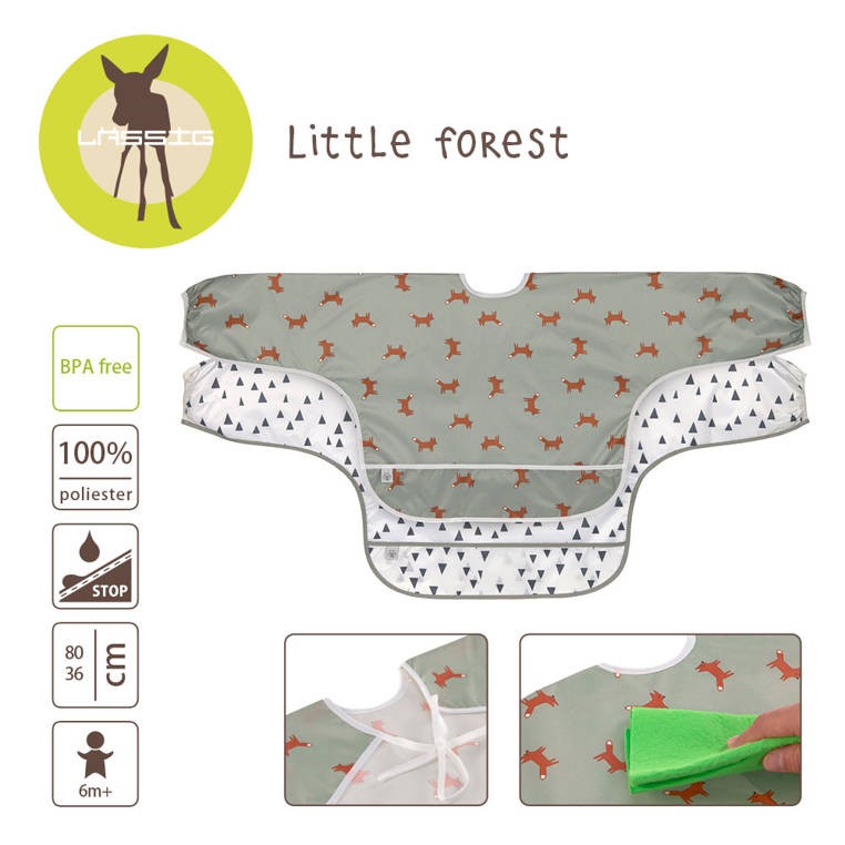 Zestaw śliniaków z długim rękawem 6m+ Little Forest Lisek /Lassig