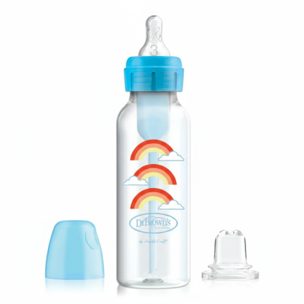 Zestaw "Od butelki do kubka" niebieski 250ml, standard wąska szyjka / Dr Brown's