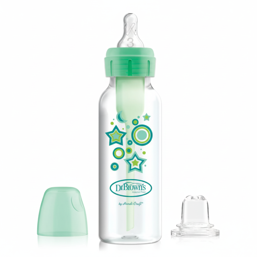 Zestaw "Od butelki do kubka" zielony, wąska szyjka / Dr Brown's