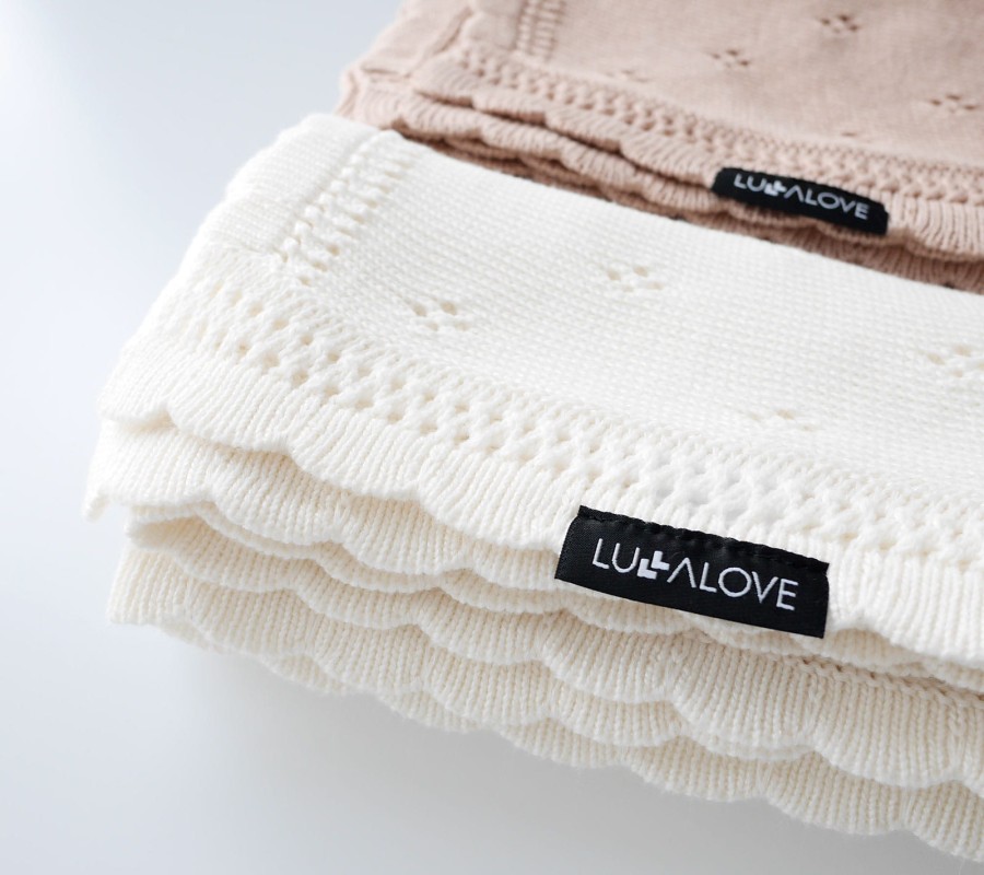 Kocyk ażurowy DAISY - kokos / Lullalove