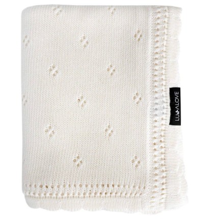 Kocyk ażurowy DAISY - kokos / Lullalove