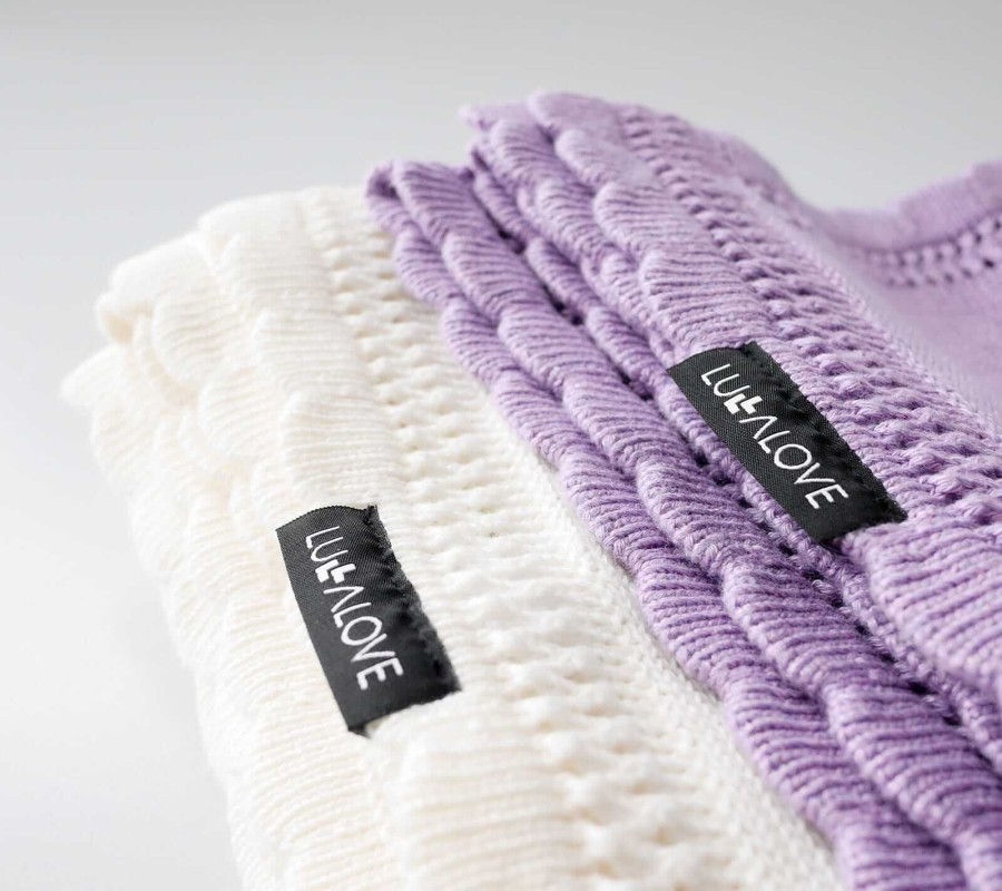 Kocyk ażurowy DAISY - lawenda / Lullalove