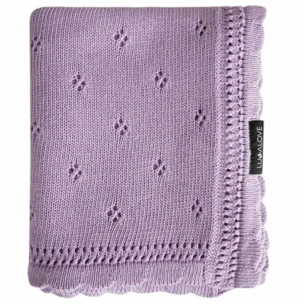 Kocyk ażurowy DAISY - lawenda / Lullalove