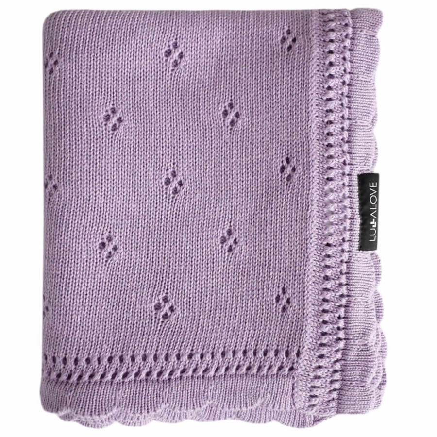 Kocyk ażurowy DAISY - lawenda / Lullalove