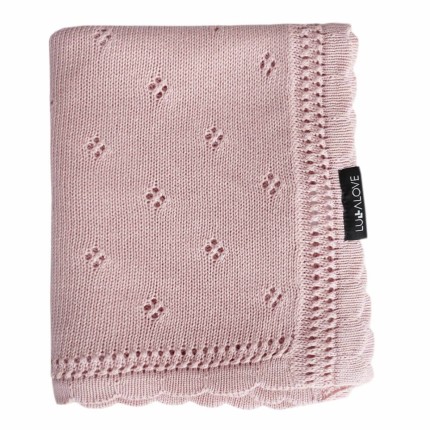 Kocyk ażurowy DAISY - pudrowy róż / Lullalove