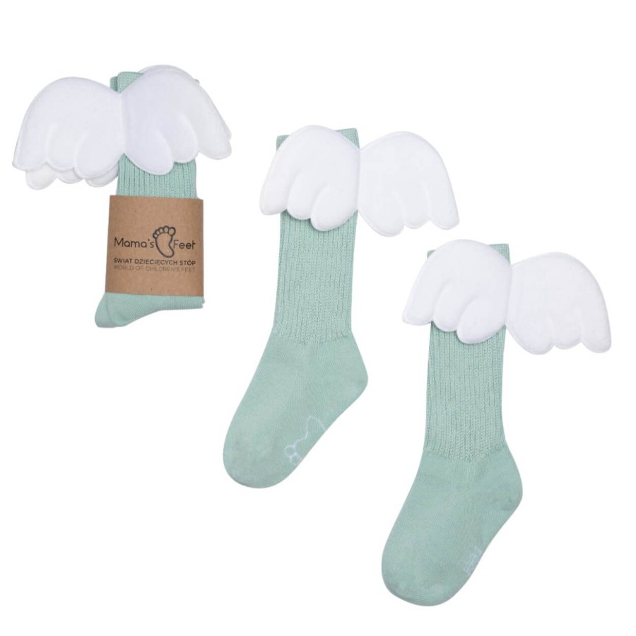 Podkolanówki Dziecięce -Miętowy Aniołek, różne rozmiary / Mama's Feet