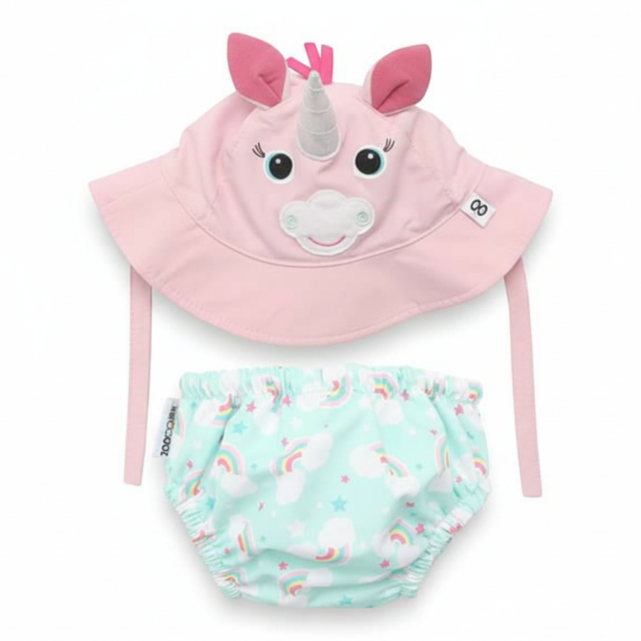 Pieluszka kąpielowa + czapka JEDNOROŻEC, rozmiary / Zoocchini