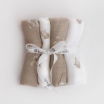 4Pak pieluszek muślinowych 43x43cm – ptaszki i gałązki /Bolo