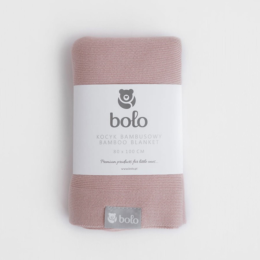 Lekki kocyk bambusowy 80×100 – pudrowy róż / Bolo
