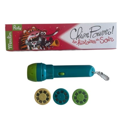 Latarka - projektor PRZYGODY PSA POURRI / Moulin Roty