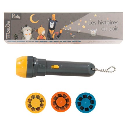 Latarka - projektor LES MOUSTACHES / Moulin Roty