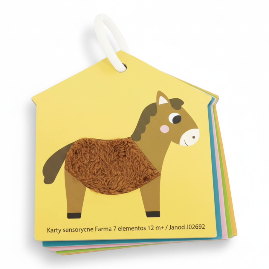 Karty sensoryczne Farma 7 elementów 12 m+ / Janod