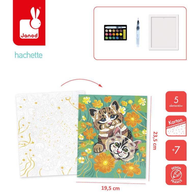 Zestaw kreatywny: Malowanie po numerach Małe zwierzątka 7+ / Janod