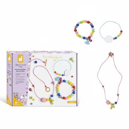 Zestaw kreatywny do tworzenia biżuterii Tęczowe koraliki 6+/ Janod  J07936