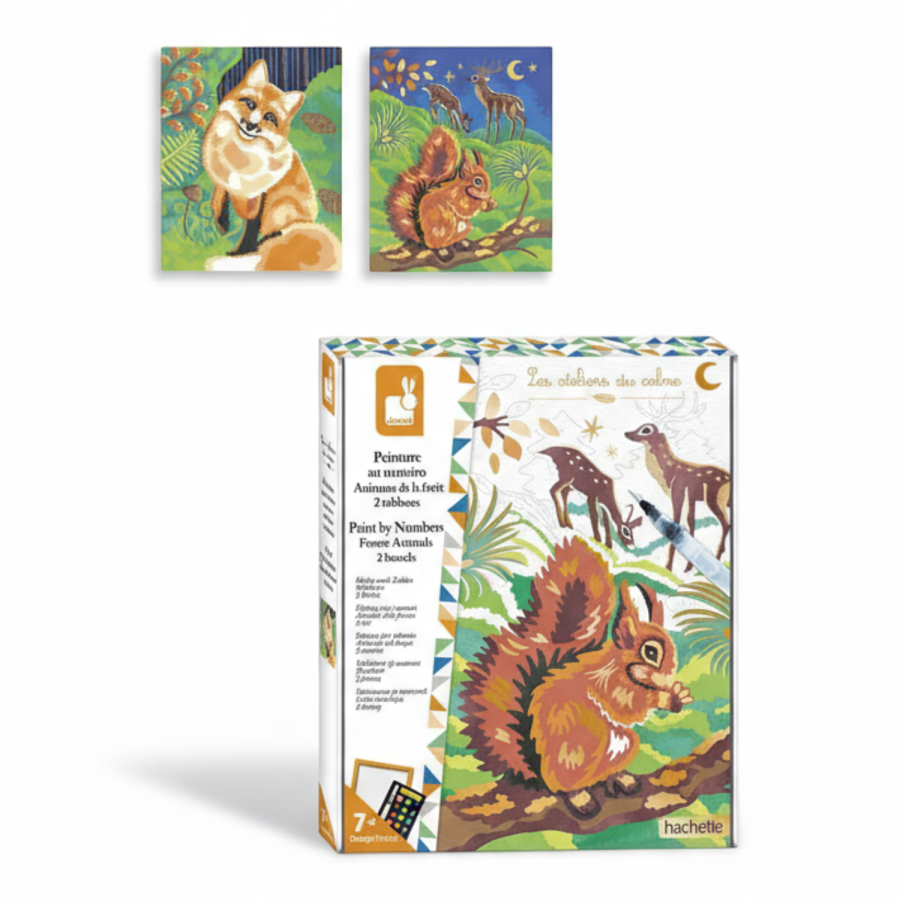 Zestaw kreatywny: Malowanie po numerach Leśne zwierzęta 7+ /Janod
