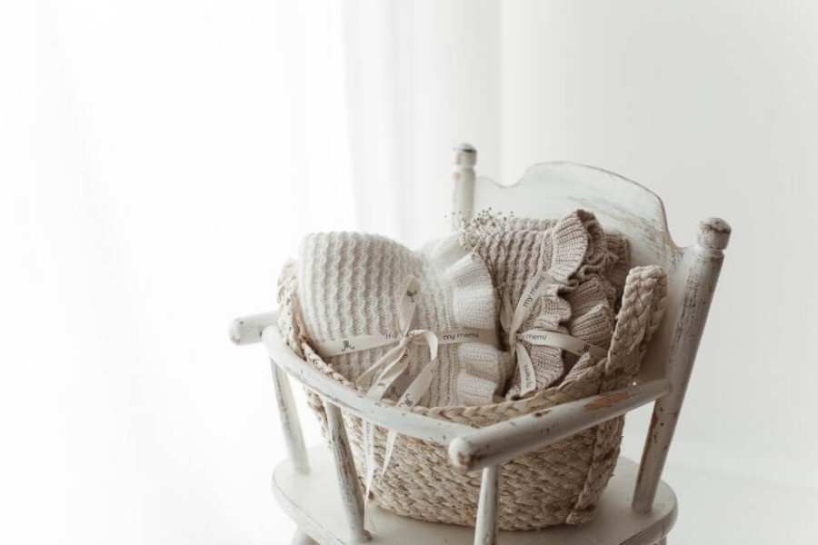 Kocyk bambusowy z falbanką 85x105 cream /My Memi