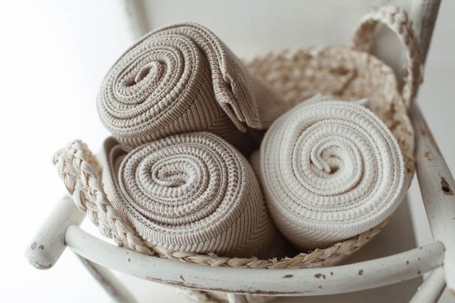 Bambusowy kocyk light beige 80x100 – fir /My Memi