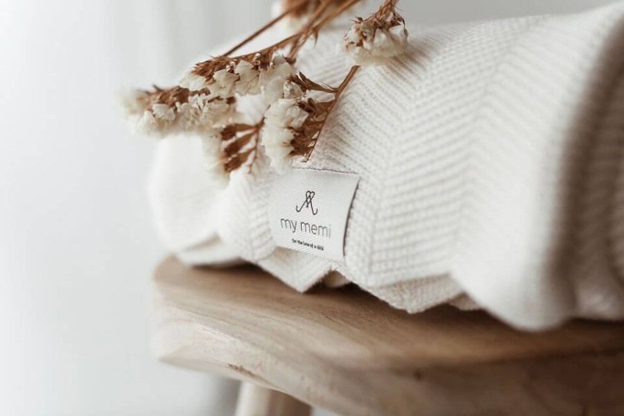 Bambusowy kocyk cream 80x100 – fir /My Memi