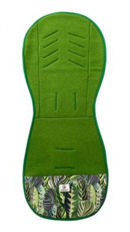 Wkładka do wózka spacerowego z wełny merino - zielone palmy / Simple Wool