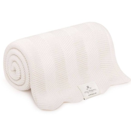 Bambusowy kocyk cream 80x100 – fir /My Memi