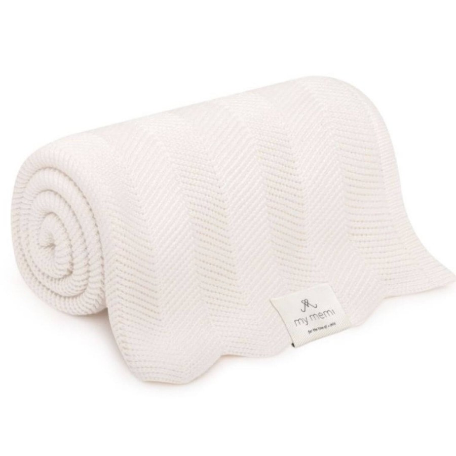 Bambusowy kocyk cream 80x100 – fir /My Memi