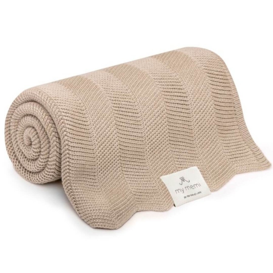 Bambusowy kocyk beige 80x100 – fir /My Memi