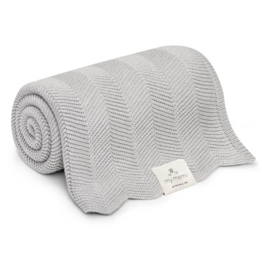 Bambusowy kocyk light grey 80x100 – fir /My Memi