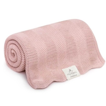 Bambusowy kocyk powder pink 80x100 – fir /My Memi