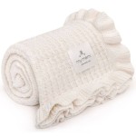 Kocyk bambusowy z falbanką 85x105 cream /My Memi