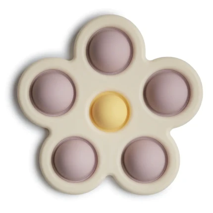 Kwiatek Press Toy - lilac, pale daffodil, ivory / Mushie