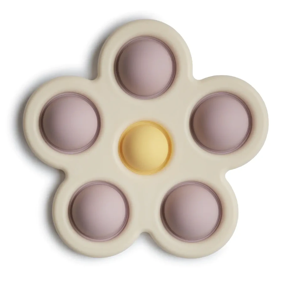 Kwiatek Press Toy - lilac, pale daffodil, ivory / Mushie