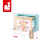 Klocki drewniane Puzzle 6w1 Żyrafka Sophie / Janod