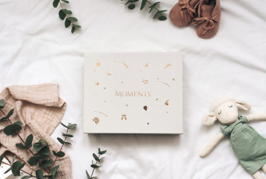 Beżowe pudełko wspomnień - memory box / Kidspace