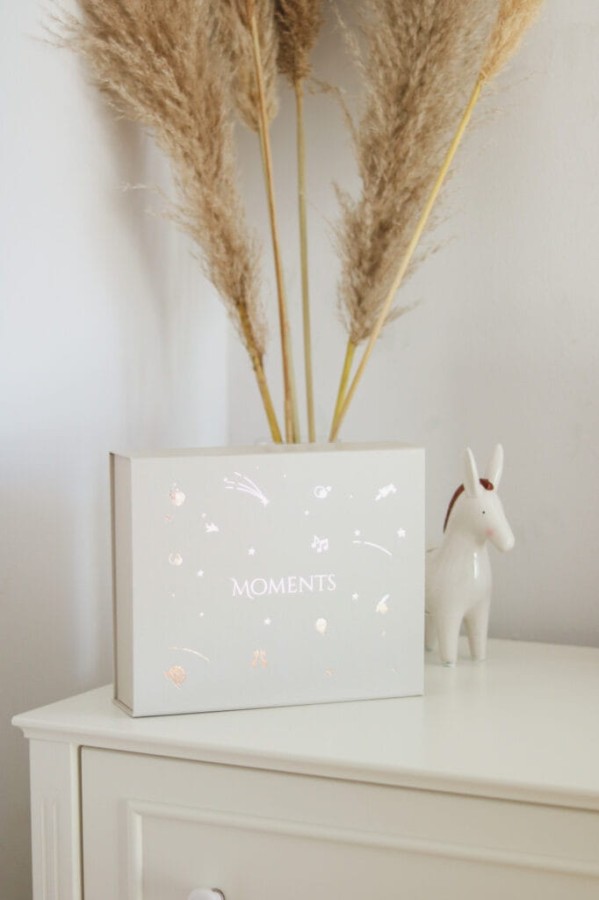 Beżowe pudełko wspomnień - memory box / Kidspace