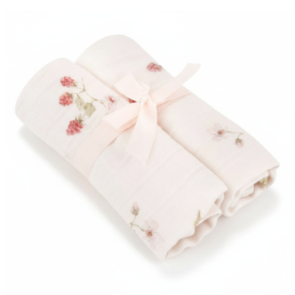 Zestaw pieluszek bambusowych o splocie muślinowym Maliny 50x50 2 szt. / Samiboo