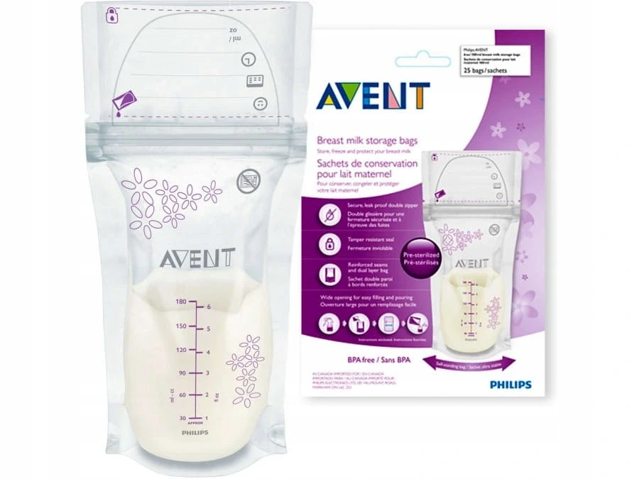 Woreczki do przechowywania pokarmu 180ml - 25szt / Avent Philips