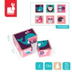 Klocki drewniane Puzzle 6w1 Zwierzątka / Janod