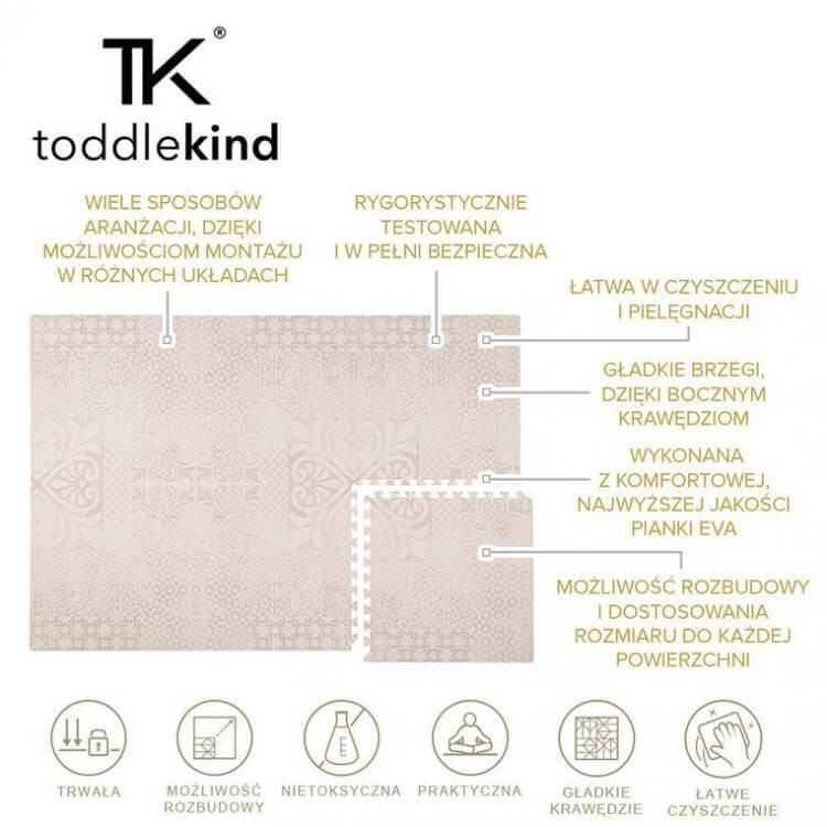 Mata piankowa podłogowa do zabawy Persian Sand Beige / Toddlekind