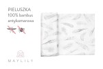 Antykomarowa pieluszka bambusowa Srebrne Piórka / Maylily