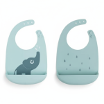 Śliniak Silikonowy 2 szt. Elphee Blue / Done by Deer