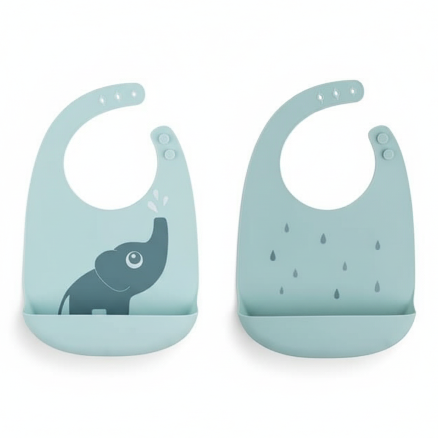 Śliniak Silikonowy 2 szt. Elphee Blue / Done by Deer