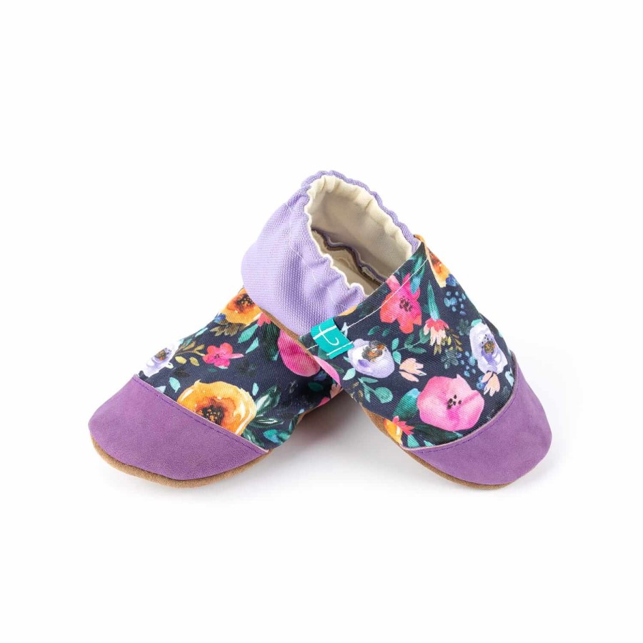 Kapcie do domu, żłobka, przedszkola - kwiatki Purple Meadow / TITOT